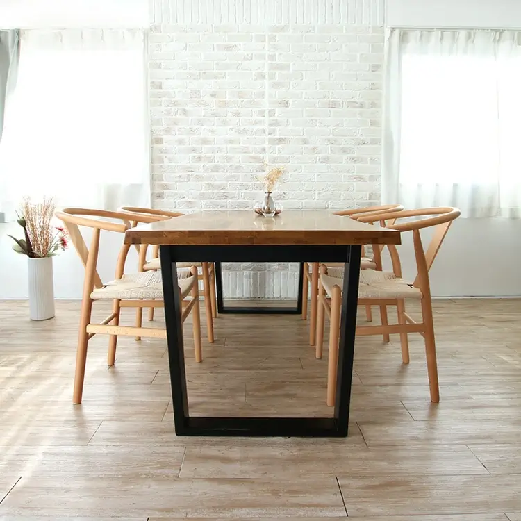 一枚板風+Yチェア風 ダイニング5点セット