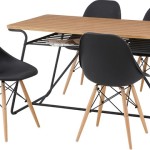 エンデテーブル END-003/ルイスチェア CL-793CBKダイニングセット5点